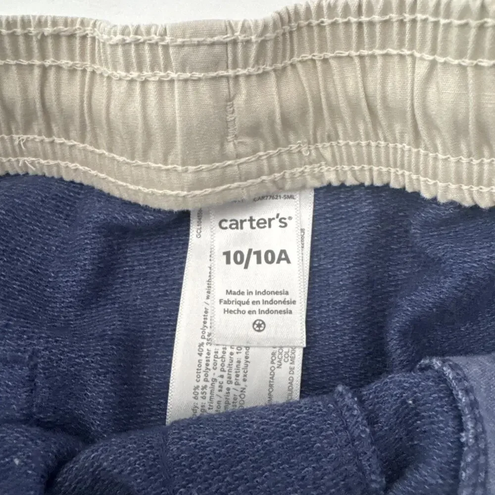 Lot of 2 Carter's Shorts Gray and Blue Youth Kids Boys Size 10/10A